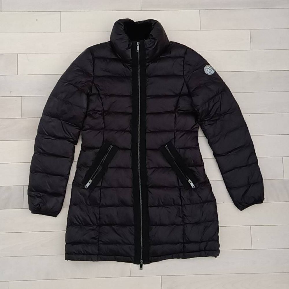 DKNY Women's Quilted Full Zipper Puffer Coat Black Small